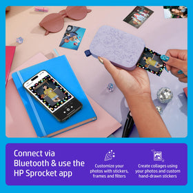 HP Sprocket 2x3 printing from phone demonstrates instant sharing.