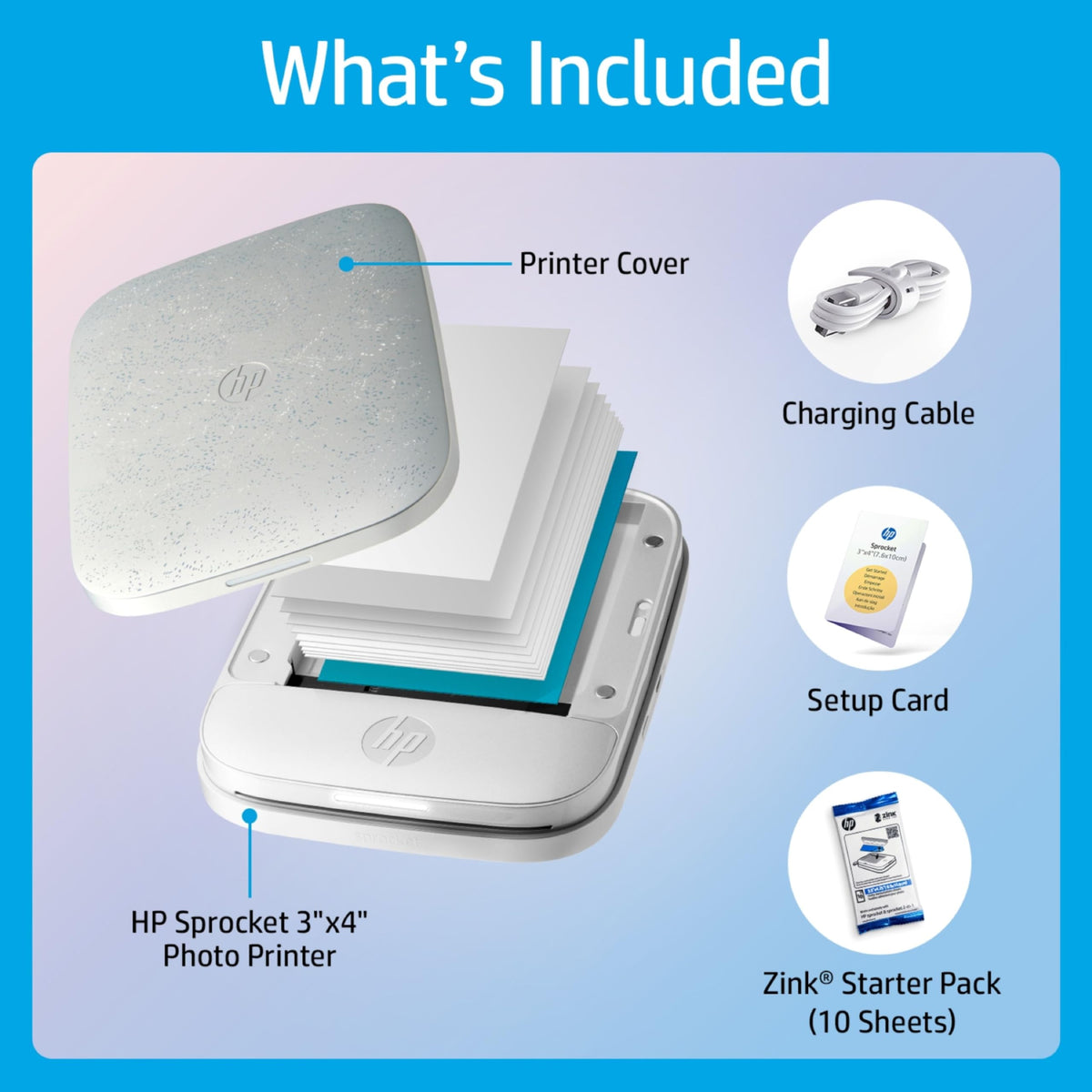 HP Sprocket 3x4 compact travel size fits in a bag for easy printing.