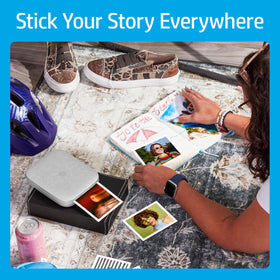HP Sprocket 3x4 share-ready prints ready to post on social media.
