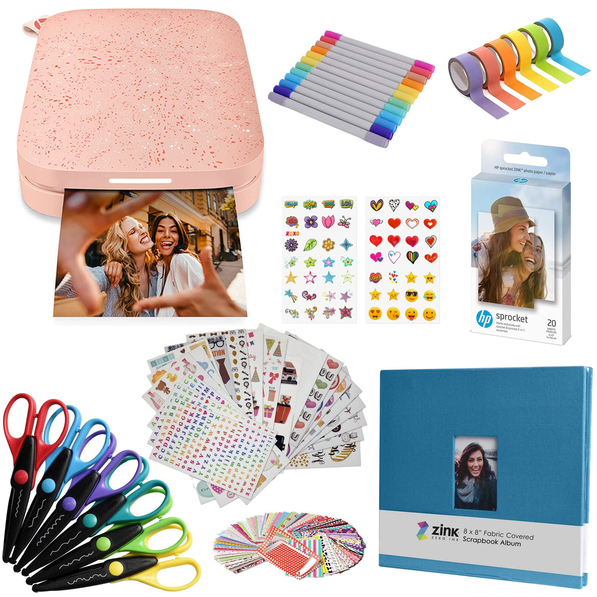 HP Sprocket blush pink printer delivers compact on-the-go photo printing.