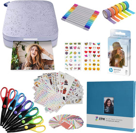 HP Sprocket Lilac printer front view for quick on-the-go photo printing.