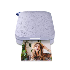 HP Sprocket Lilac starter bundle contents and accessories.