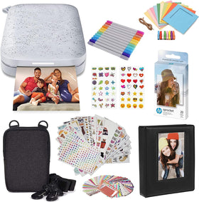 HP Sprocket Luna Pearl front view highlights its compact, portable design for on-the-go prints.