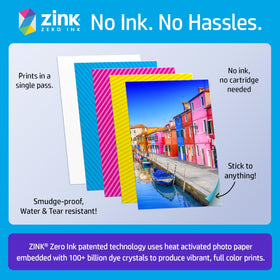 HP Sprocket photo album organizes 2x3 memories for easy browsing.