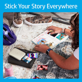 HP Sprocket Select doodle-to-sticker customization in app.