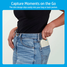 HP Sprocket Select glossy sticky-back photos for keepsakes.