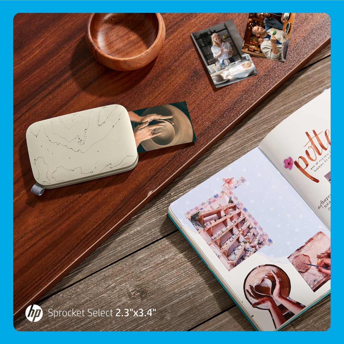Portable design of HP Sprocket Select supports home and travel printing.