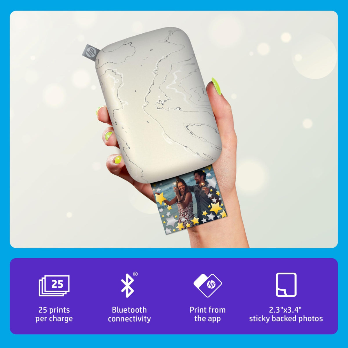 HP Sprocket Select uses ZINK technology for inkless, glossy prints.