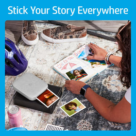 HP Sprocket sticky-back photos for easy scrapbooking and decor