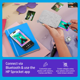 HP Sprocket Zink paper close-up showing vibrant color