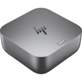 HP Thunderbolt 4 100W G6 Dock front view with rapid charging and multiple ports.