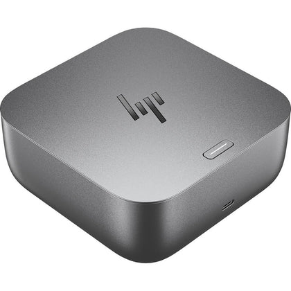 HP Thunderbolt 4 100W G6 Dock front view with rapid charging and multiple ports.