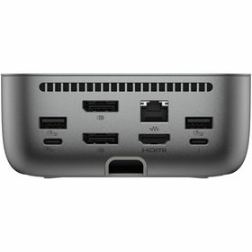 HP Thunderbolt 4 Ultra 280W G6 Dock rear ports highlight extensive peripheral connectivity.