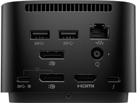 HP Thunderbolt Dock 120W G4 tilted stand demonstrating ergonomic viewing and airflow