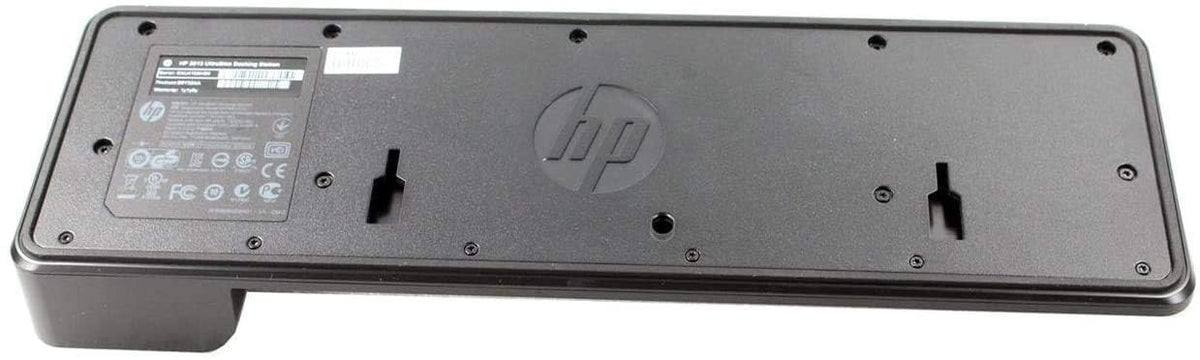 HP UltraSlim Dock docked to EliteBook in use for a tidy workstation setup
