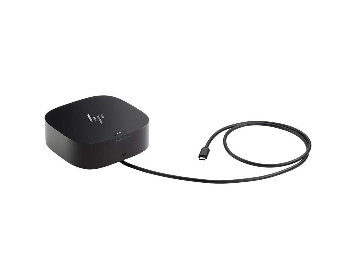 HP USB-C/A Universal Dock G2 left-side ports show HDMI and DisplayPort connections