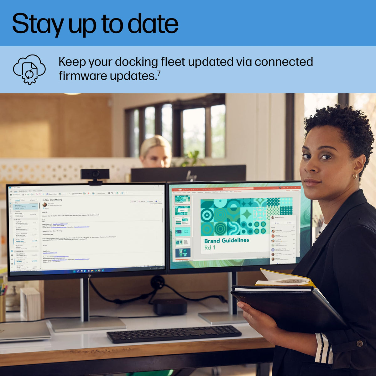 HP USB-C Dock G5 compact footprint saves desk space in small offices