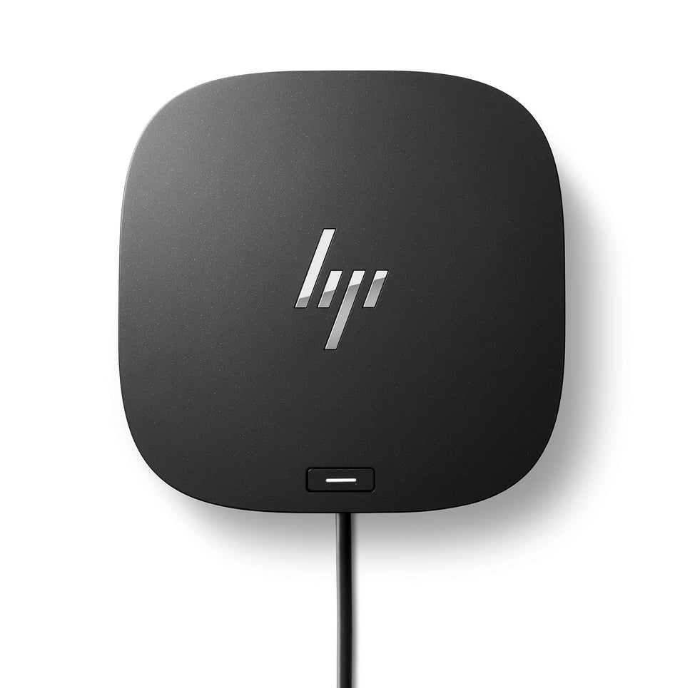 HP USB-C Dock G5 front view shows compact design for tidy desks