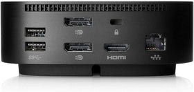 HP dock connected to laptop showing dual-monitor setup benefit