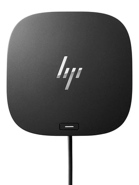 HP USB-C Dock G5 Renewed ports closeup shows HDMI, DisplayPort, and USB connections