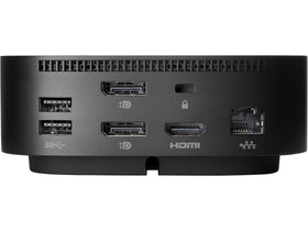 HP USB-C G5 Essential Dock desktop setup with laptop connected