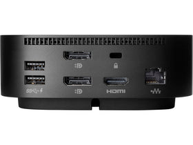 HP USB-C G5 Essential Dock in use with laptop for multitasking.