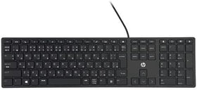 HP 320K keyboard side profile highlighting slim design for tidy desk setups.