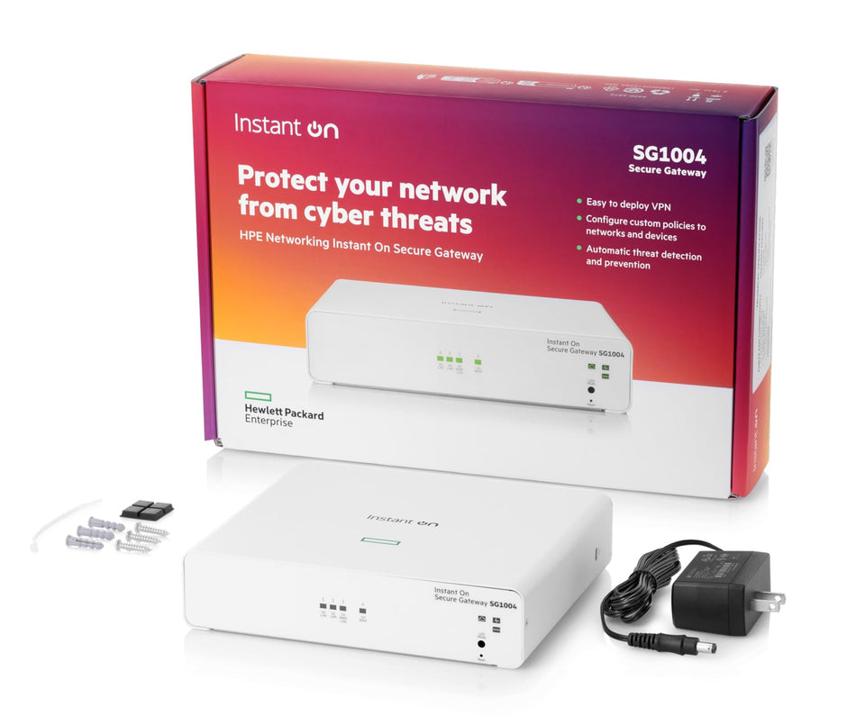 HPE Instant On SG1004 front view shows compact design for small offices