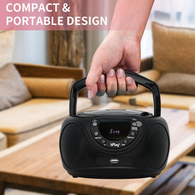 hPlay foldable handle and side profile highlighting portability and travel convenience