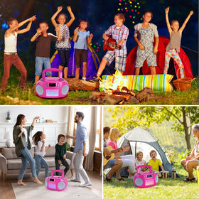 hPlay kid-friendly pink finish with clear sound levels for safe listening