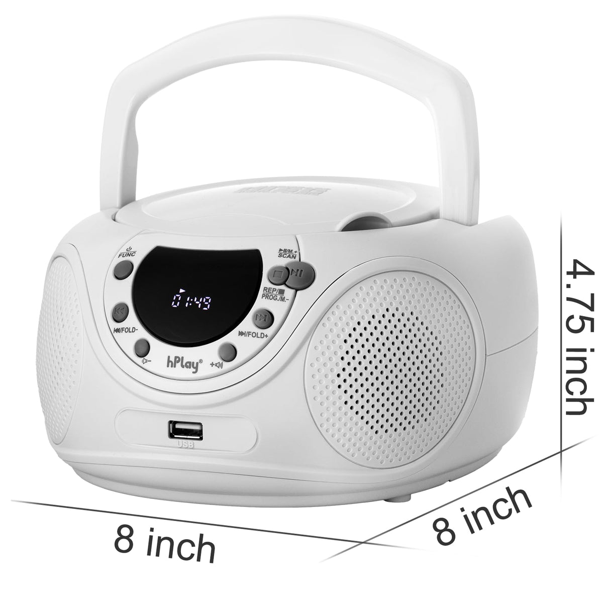 hPlay P16 with headphones plugged in, private listening convenience benefit
