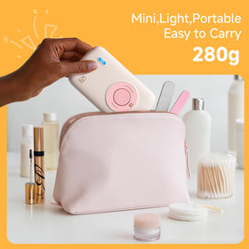 HPRT CP2100 tucked into backpack to show travel-ready convenience