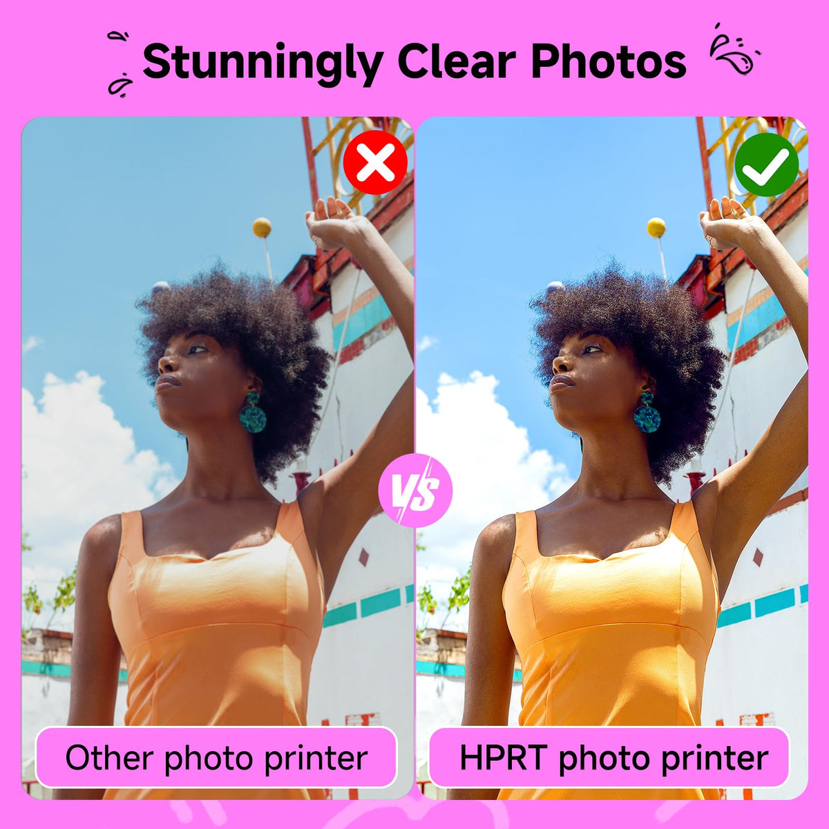 HPRT CP2100 prints vivid 2x3 photos from your device in seconds.