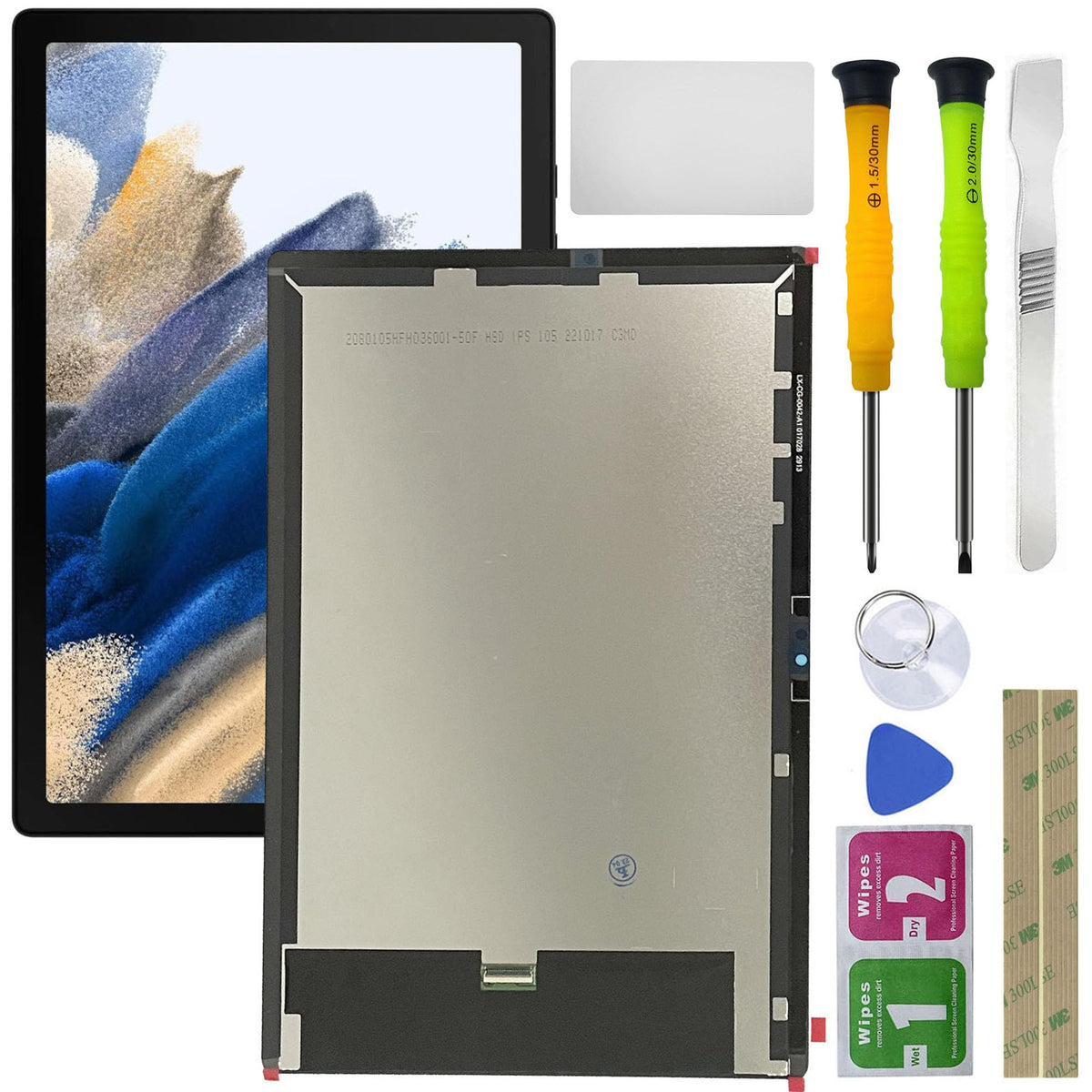 HQB-STAR LCD display for Samsung Tab A8 10.5 front view, ideal for quick replacement