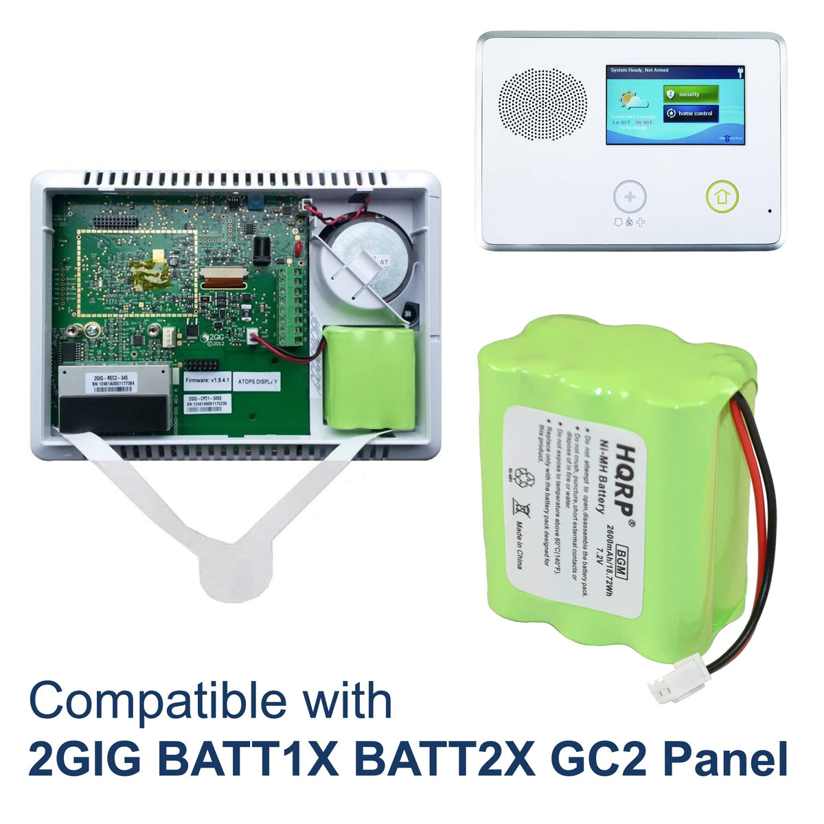 HQRP 2600mAh backup battery for GCKIT311 smooth panel power during outages
