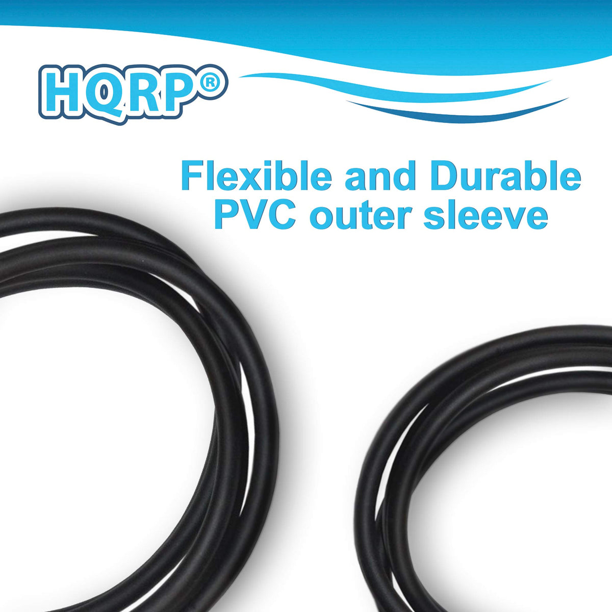 HQRP cable jacket texture showing flexible routing advantage