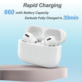 HRBPPQ AirPods Pro replacement case charging port close-up showing USB-C fast charging