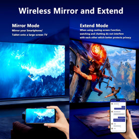 HRpart in use in living room mirroring phone to TV for bigger viewing
