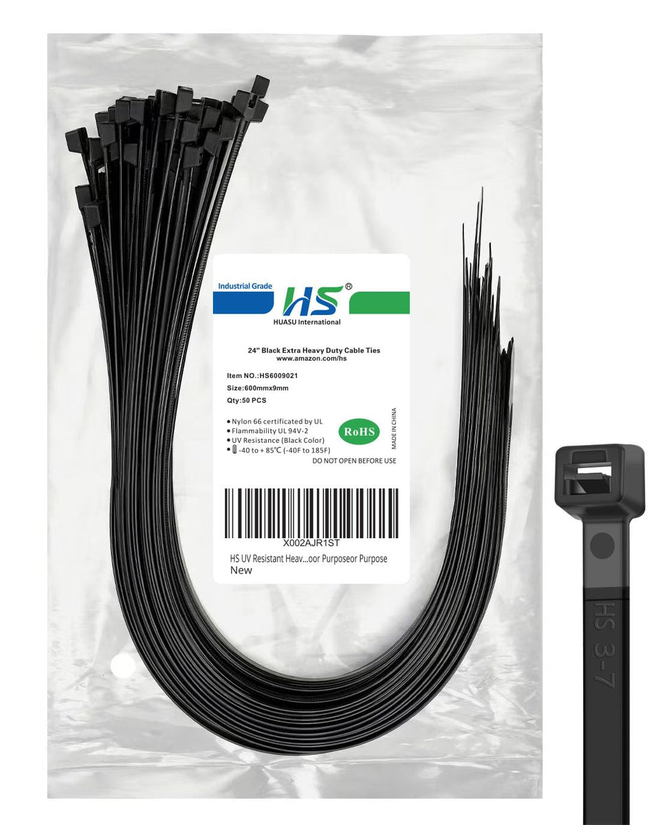 HS extra-long 24-inch zip tie for heavy outdoor organization