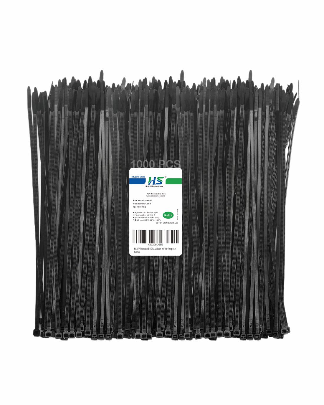 HS front packaging 1000-pack showing quantity and black ties for bulk convenience