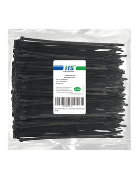 HS thick zip ties 8 inch UV black 500pc for durable outdoor mounting