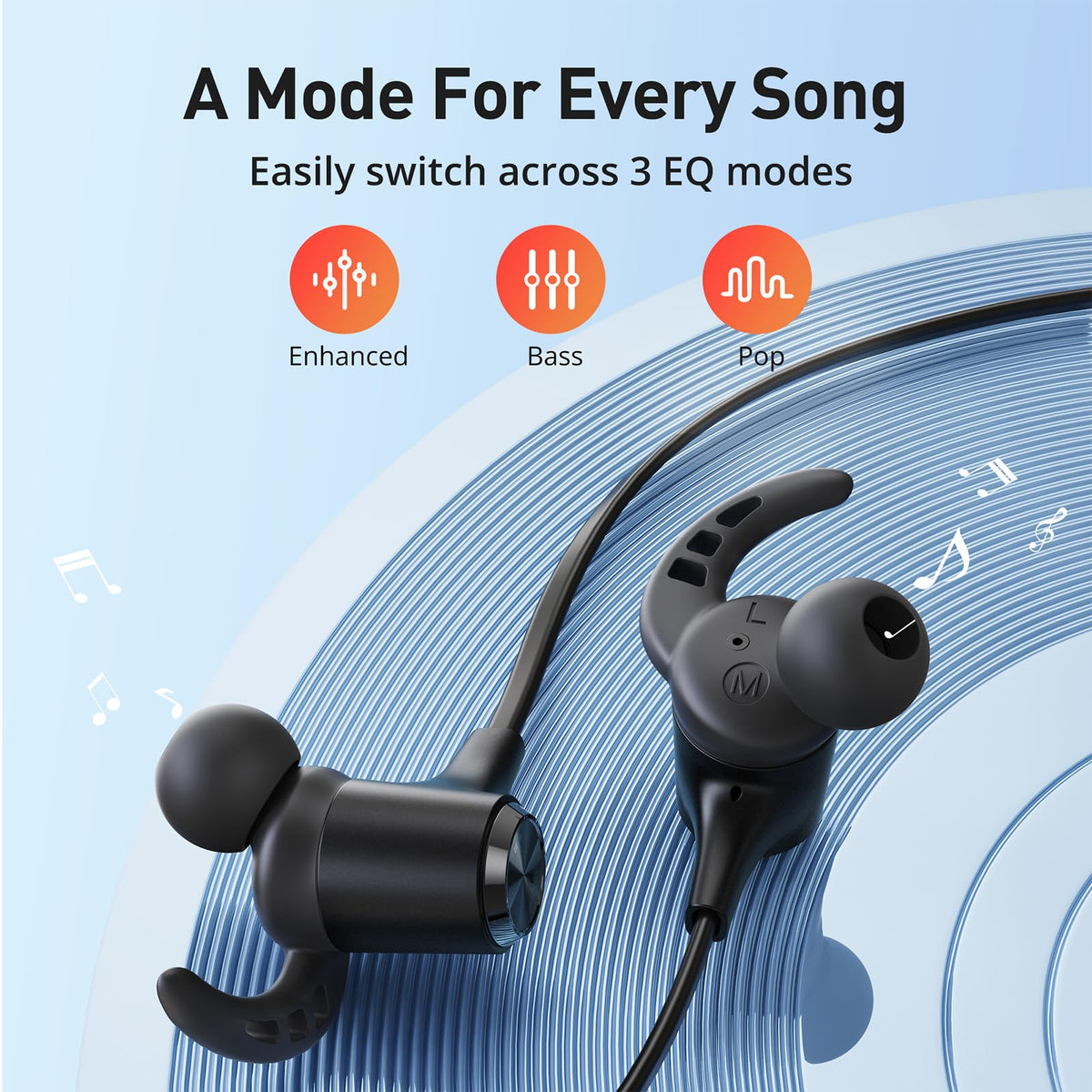 Hsoipn earbuds in rain demonstrating IPX7 waterproofing, protects during workouts benefit