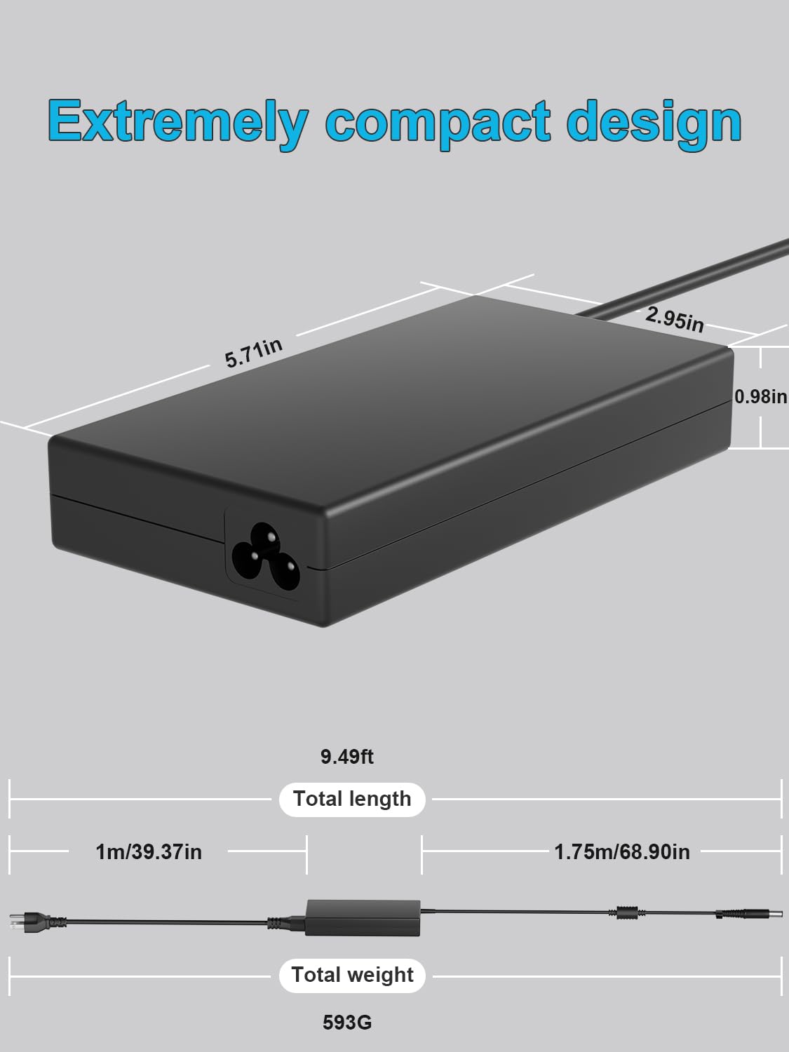 HSXIRQA 120W charger with versatile tip for HP models and Pro devices.