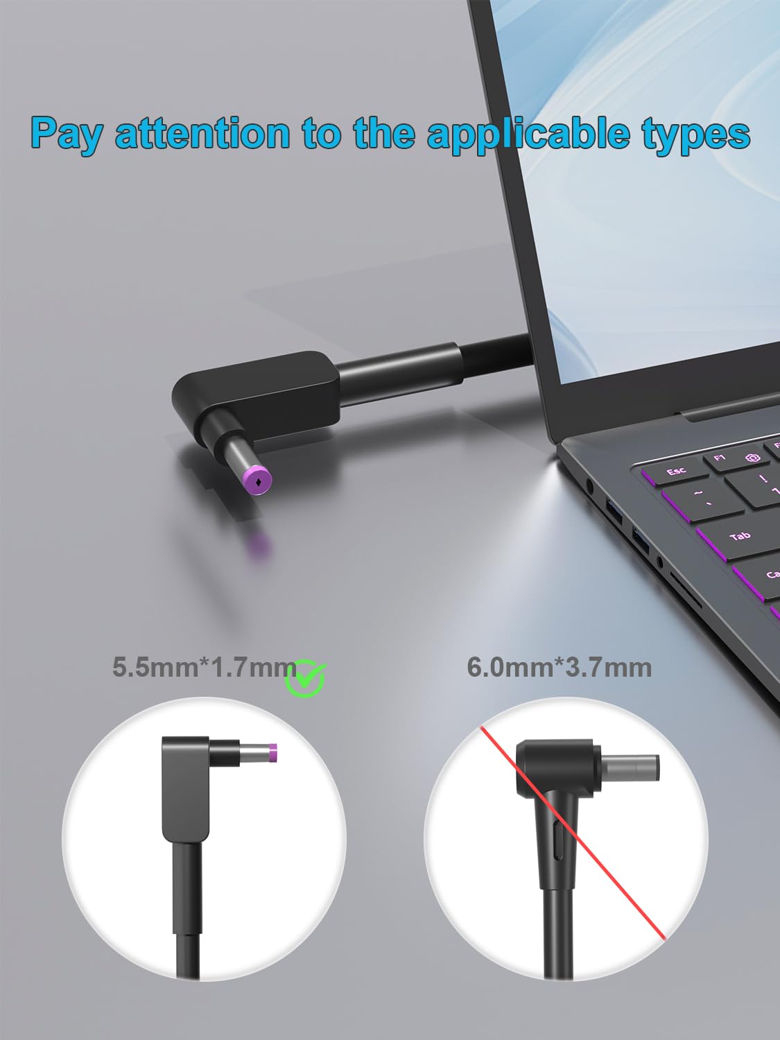 HSXIRQA 135W AC charger side view compact for travel