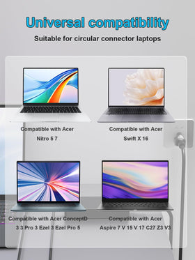 HSXIRQA 135W charger supports worldwide input for travel compatibility.