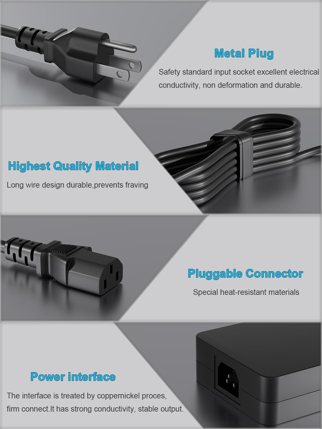 HSXIRQA 330W AC Charger with cable connected, secure connection for reliable power.