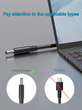 HSXIRQA 65W Dell Inspiron charger connector tip shows compatibility.