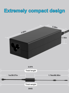 HSXIRQA adapter label with voltage amps specs for safe matching