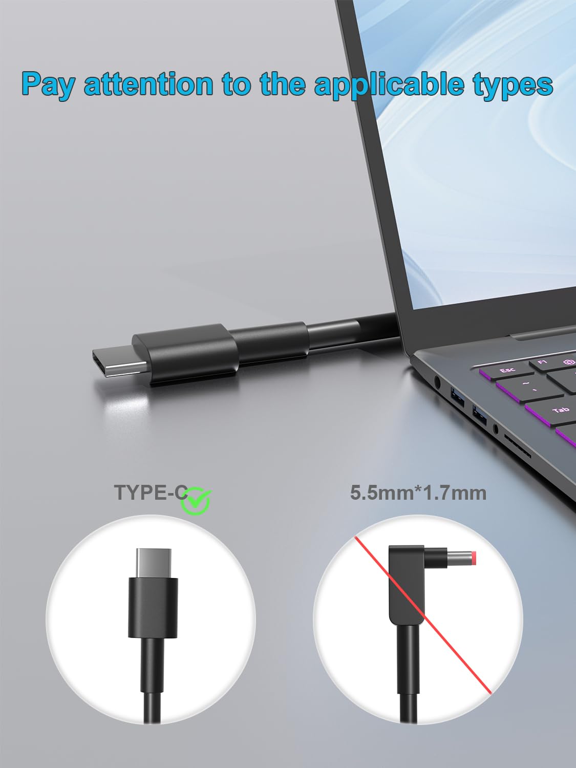 HSXIRQA compact 65W USB-C charger in a travel case, easy to carry.