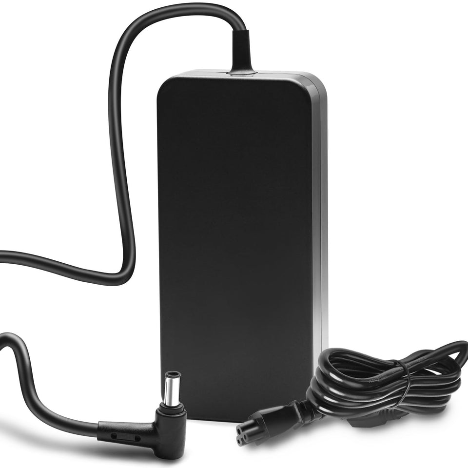 HSXIRQA front view of 180W charger showing label and benefits